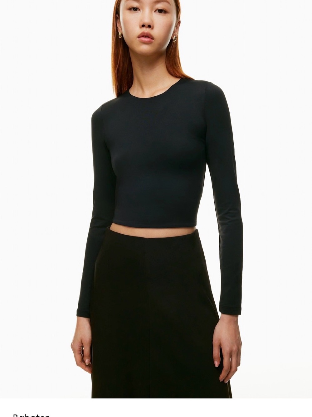 Aritzia Contour Black Long-Sleeve Crop